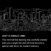 Denver Skyline One Line Drawing Art - Dark