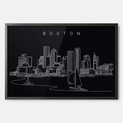Boston Harbor skyline wall art