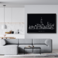 Framed New York Skyline Wall Art for Living Room Dark