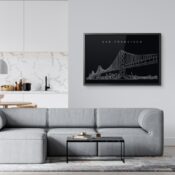 Framed San Francisco Wall Art for Living Room - Dark