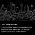 Houston TX Skyline One Line Drawing Art - Dark