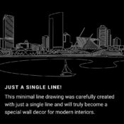 Milwaukee Skyline One Line Drawing Art - Dark