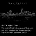 Nashville Skyline One Line Drawing Art - Dark