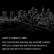 Philadelphia Skyline One Line Drawing Art - Dark