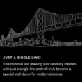 San Francisco One Line Drawing Art - Dark