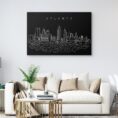 Atlanta Skyline Canvas Art Print - Living Room - Dark