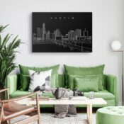 Austin Skyline Canvas Art Print - Living Room - Dark