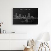 Baltimore Skyline Canvas Art Print - Hallway - Dark