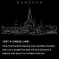 Bangkok Temple One Line Drawing Art - Dark