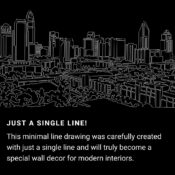 Charlotte NC One Line Drawing Art - Dark