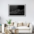 Cleveland Skyline Art Print for Living Room - Dark