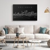 Columbus Skyline Canvas Art Print - Living Room - Dark