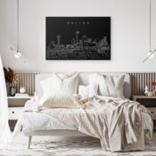 Dallas TX Canvas Art Print - Bed Room - Dark