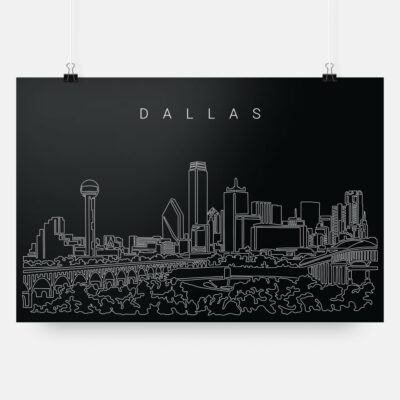 Dallas tx skyline art print
