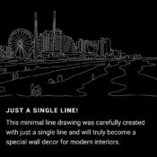 Daytona Beach One Line Drawing Art - Dark