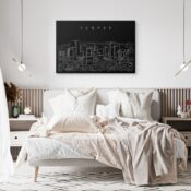 Denver Skyline Canvas Art Print - Bed Room - Dark