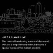 Des Moines Skyline One Line Drawing Art - Dark