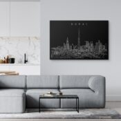 Dubai Skyline Canvas Art Print - Living Room - Dark