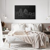 Durham NC Skyline Canvas Art Print - Bed Room - Dark