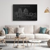 Durham NC Skyline Canvas Art Print - Living Room - Dark