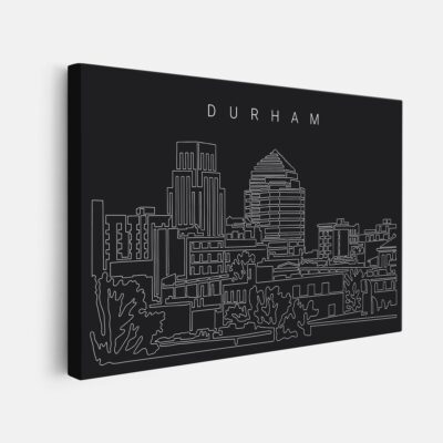 Durham NC skyline canvas wall art