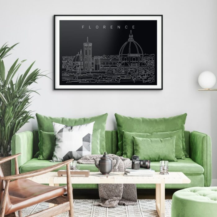 Florence Italy Skyline Art Print for Living Room - Dark-1