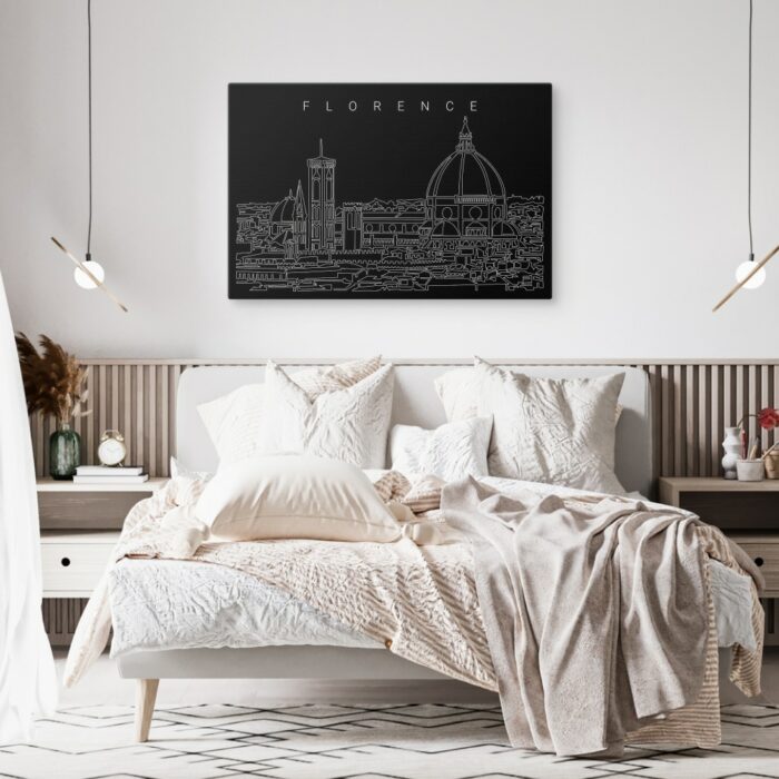 Florence Skyline Canvas Art Print - Bed Room - Dark
