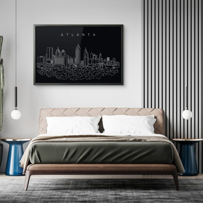 Framed Atlanta Wall Art for Bed Room - Dark