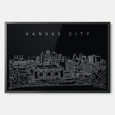 Framed Kansas City Skyline Wall Art
