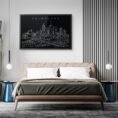 Framed Melbourne Australia Wall Art for Bed Room - Dark
