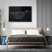 Framed Spokane Wall Art for Bed Room - Dark