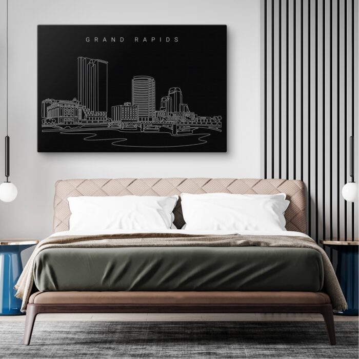 Grand Rapids Canvas Art Print - Bed Room - Dark