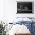 Grand Rapids Skyline Art Print for Bedroom - Dark