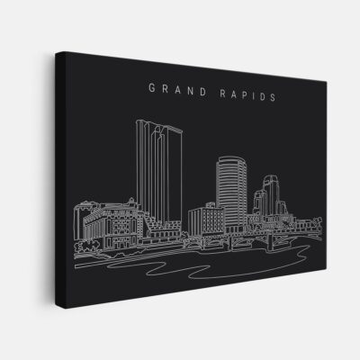 Grand Rapids skyline canvas wall art
