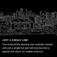 Kansas City skyline One Line Drawing Art - Dark