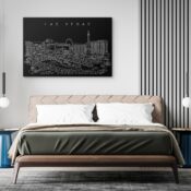 Las Vegas Skyline Canvas Art Print - Bed Room - Dark