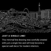 Las Vegas skyline One Line Drawing Art - Dark