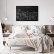 Lisbon Skyline Canvas Art Print - Bed Room - Dark