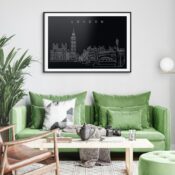 London Skyline Art Print for Living Room - Dark-1