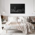 London Skyline Canvas Art Print - Bed Room - Dark