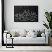 Melbourne Skyline Canvas Art Print Lifestyle