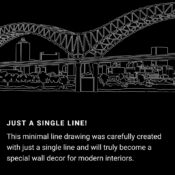 Memphis Skyline One Line Drawing Art - Dark