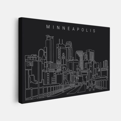 Minneapolis skyline canvas wall art