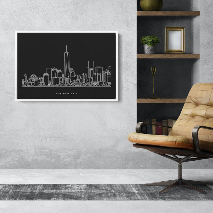 New York City Skyline Canvas Art Print - Hallway - Dark