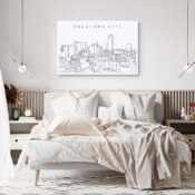Oklahoma City Canvas Art Print - Bed Room - Dark
