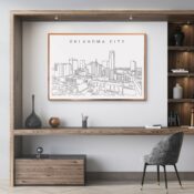 Oklahoma City Skyline Wall Art for Home Office