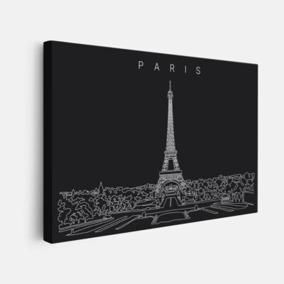 Paris Skyline Canvas Art Print Wall Decor Front- Dark