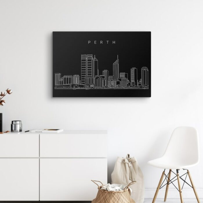 Perth Skyline Canvas Art Print - Hallway - Dark