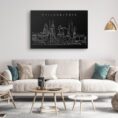 Philadelphia Skyline Canvas Art Print - Living Room - Dark