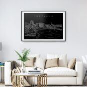 Portland Oregon Skyline Art Print for Living Room - Dark